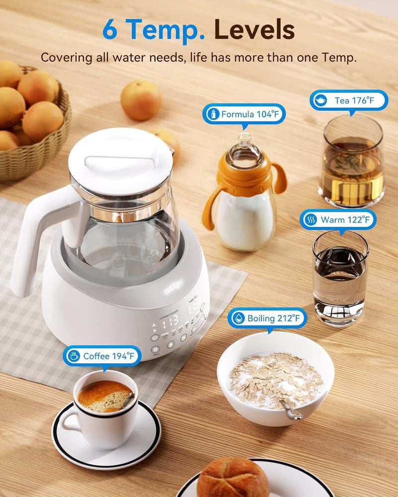 Comfyer Bottle Warmer , Baby Bottle Warmer with Night Light and Faster Cooling Fan, Instantly Water Warmer, Tea Kettle Electric with 6 Temperature Control Presets, Feed Baby More Easier and Healthier - Image 3